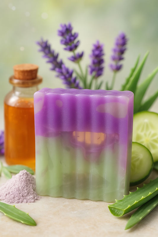Lavender Cucumber Bliss – Translucent Glycerin Soap Bar